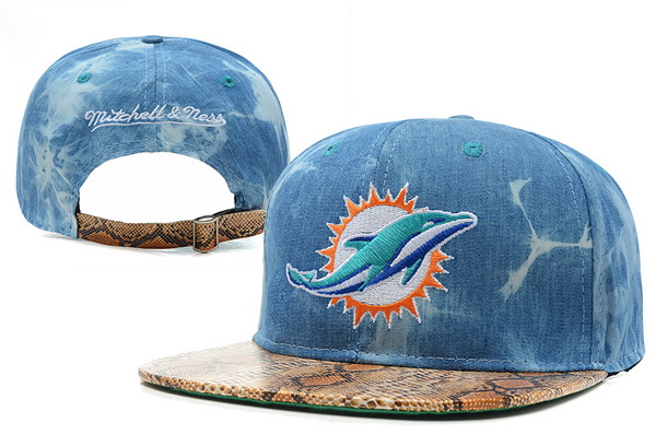 NFL Miami Dolphins MN Acid Wash Denim Strapback Hat #02